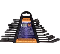 Ключи комбинированные MEGATOOLS набор 12 предметов, 6-14, 17, 19, 22 мм MT-5123MP BLACK(64636)