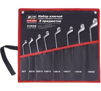 Набор ключей гаечных накидных изогнутых AVS в сумке, 6-22 мм, 8 предметов K2N8M A07649S