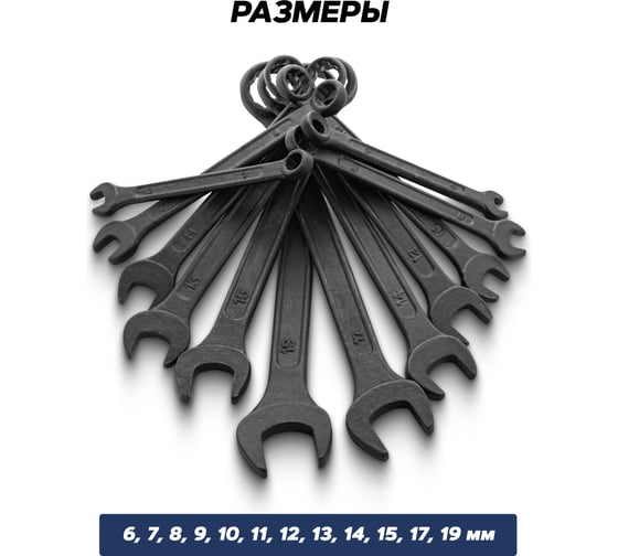 Ключи комбинированные SIGMATOOL набор 12 предметов (6-15, 17, 19мм) -5124MP BLACK(64648) Sigmatool-5124MP BLACK(64648)