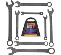 Ключи комбинированные MEGATOOLS набор 8 предметов (6, 8, 10, 12-14, 17, 19мм) MT-5086 BLACK(64635)