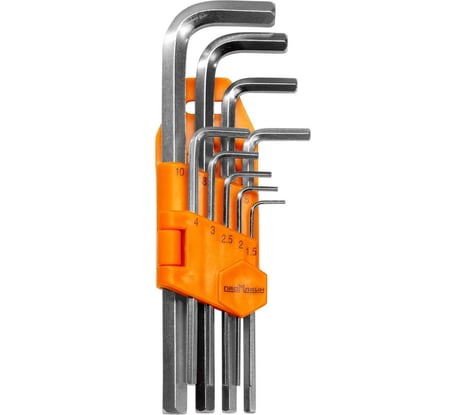 Набор ключей шестигранных удлиненных Промлайн размер 1,5-10 мм ПЛ01604029_z025