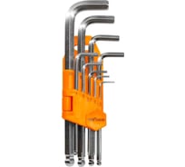 Набор ключей шестигранных удлиненных со сферической головкой Промлайн размер 1,5-10 мм ПЛ01604039_z025