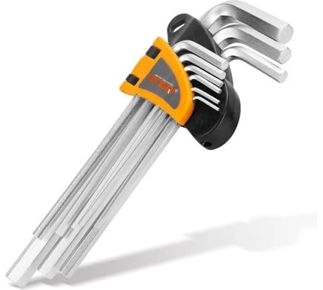 Набор длинных шестигранных HEX ключей 9 шт DINGQI 17122A