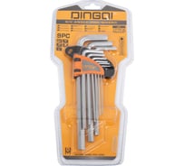 Набор средних шестигранных HEX ключей DINGQI 9 шт 17121A