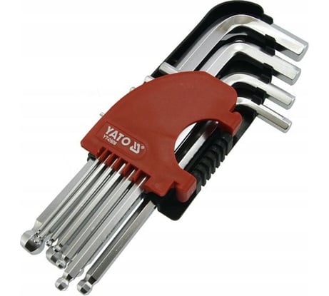 Набор шестигранных ключей YATO 10 штук, 2,0-12мм, с шаром YT-0509