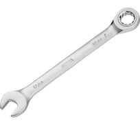 Ключ комбинированный трещоточный Denzel 17 мм, CrV, матовый хром 14711