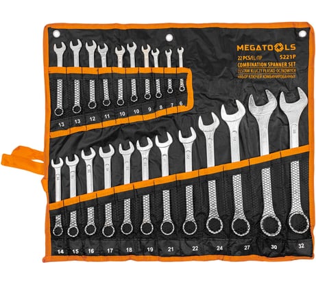 Набор ключей комбинированных MEGATOOLS 22 предмета MT-5221P(62623)