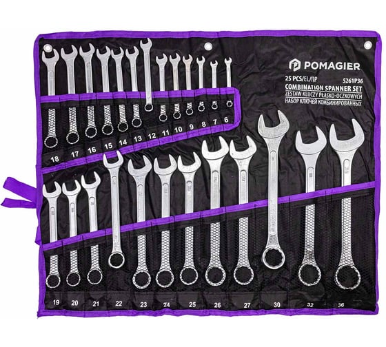 Набор ключей комбинированных POMAGIER 25 предметов Pom-5261P36(62628)