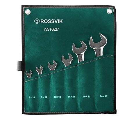 Набор рожковых ключей  ROSSVIK 8-27 мм, 6 шт WST0827