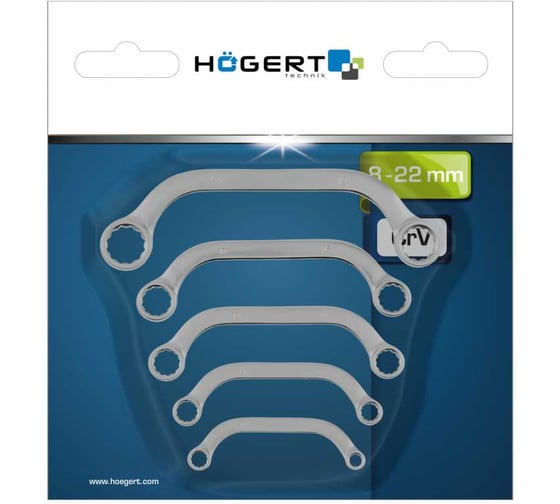 Набор накидных ключей HOEGERT TECHNIK типа C , 5 шт. HT1W599