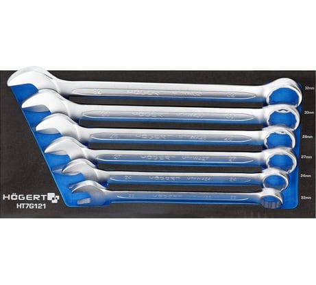 Набор комбинированных ключей HOEGERT TECHNIK 6 шт., ложемент EVA HT7G121