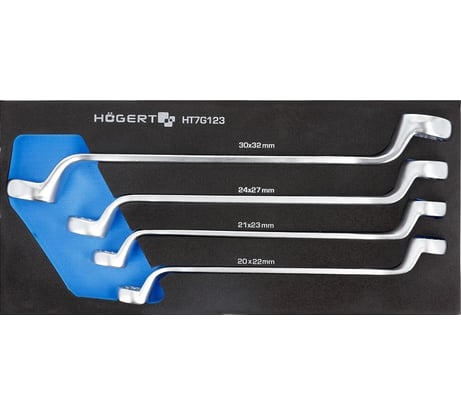 Набор накидных коленчатых ключей HOEGERT TECHNIK 4 шт., ложемент EVA HT7G123