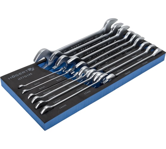 Набор рожковых ключей HOEGERT TECHNIK 15шт HT1W501-HT1W517 HT7G145