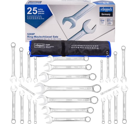 Набор ключей комбинированных Scheppach 25пр Sch-5269P(62815)