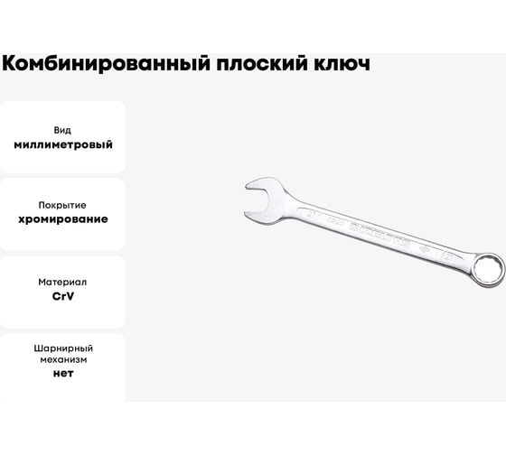 Комбинированный ключ плоский IZELTAS 21мм, длина 250 мм, 320020021