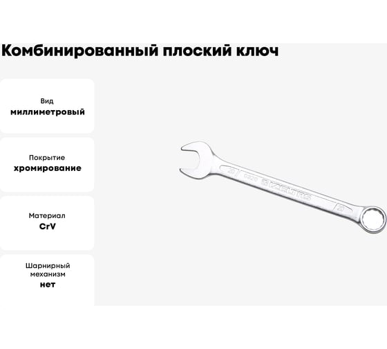 Комбинированный ключ плоский IZELTAS 20мм, длина 240 мм, 320020020