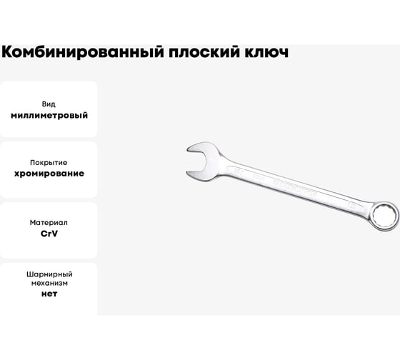 Комбинированный ключ плоский IZELTAS 25мм, длина 290 мм, 320020025