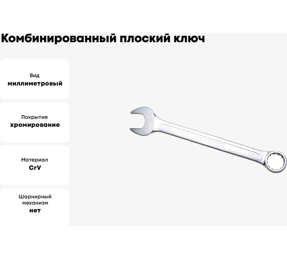 Комбинированный ключ плоский IZELTAS 28мм, длина 320 мм, 320020028