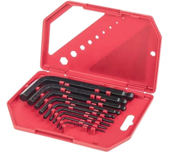 Набор имбусовых ключей HEX (шестигранников) с шаром ARNEZI 9 предметов, короткие металл S2 R1060042 00-02003515 1