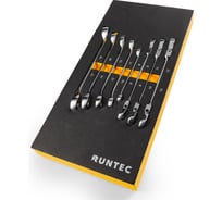 Набор ключей разрезных стандартных и шарнирных RUNTEC 6-19 мм в ложементе EVA, 8 предметов RT-WFE8
