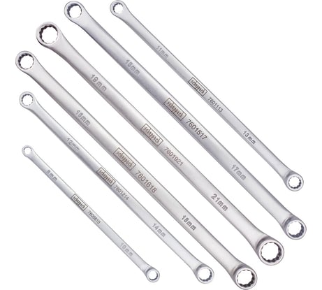 Ключи накидные Scheppach экстра длинные, набор 6 предметов (8x10, 11x13, 12x14, 15x17, 16x18, 19x21мм) Sch-50622(66142)