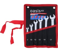 Набор гаечных ключей комбинированных OASIS Pro, 6 шт в сумке, глянцевый хром, с насечками 103011505017