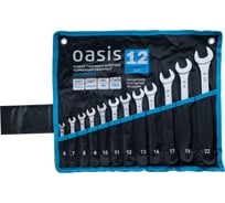 Набор гаечных ключей комбинированных OASIS 12 шт в сумке, матовый хром 103011505012