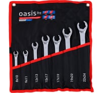 Набор гаечных ключей разрезных OASIS Pro 7 шт в сумке (cатиновый хром) 103011506014