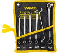 Ключи накидные WMC TOOLS отогнутые на 75 градусов, набор 6 предметов (6х7, 8х9, 10х11, 12х13, 14х15, 17х19мм) WMC-50610P(63061)