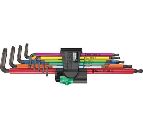 Набор Г-образных ключей WERA 967/9 TXXL Multicolour TORX 1, TX8-TX40, 9 предметов WE-024480 1