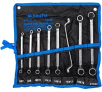 Ключи накидные KingTul отогнутые на 75 градусов, набор 8 предметов (6х7, 8х9, 10х11, 12х13, 14х15, 16х17, 18х19, 21х22мм) KT-5088P(63050)