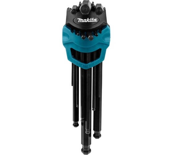 Набор шестигранных ключей Makita 9 шт: 1.5, 2, 2.5, 3, 4, 5, 6, 8, 10 мм B-65894 1