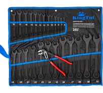 Набор ключей комбинированных и рожковых 25 предметов KingTul KT-5261P+1 BLACK(63605)