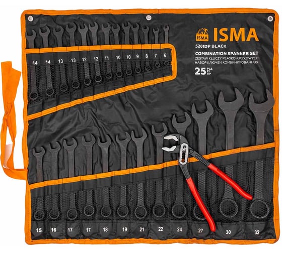 Набор ключей комбинированных и рожковых ISMA 25 предметов -5261DP+1 BLACK(63597) ISMA-5261DP+1 BLACK(63597) 1