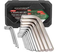 Ключи Г-образные 6-гранные Rockforce набор 13+3 предмета (2, 2.5, 3-8, 10, 12, 14, 17, 19мм + T25, T30, T40) RF-5137D+3(66159)