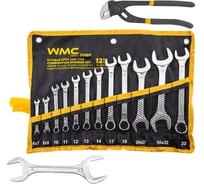 Набор ключей комбинированных и рожковых WMC TOOLS 12+2 предмета WMC-5198P+2(63423)