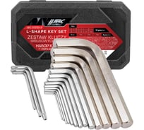 Ключи Г-образные 6-гранные JBC набор 13+3 предмета (2, 2.5, 3-8, 10, 12, 14, 17, 19мм + T25, T30, T40) -5137D+3(66151) JBC-5137D+3(66151)