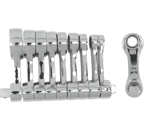 Ключи накидные односторонние Disen набор 9 предметов (1/2, 3/4, 3/8, 5/8, 7/8, 7/16, 9/16, 11/16, 13/16) DS-KT5095P(54738) 1