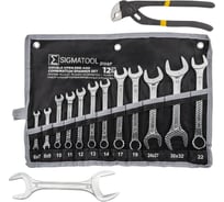 Набор ключей комбинированных и рожковых SIGMATOOL 12+2 предмета -5198P+2(63428) Sigmatool-5198P+2(63428)