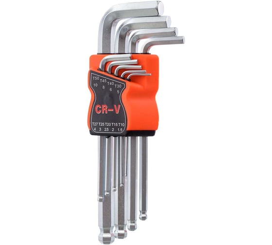 Набор шестигранных ключей с шаровым окончанием Zipower 9 предметов: Н1.5; Н2; Н2,5; Н3; Н4; Н5; Н6; Н8; Н10 PM4460 1