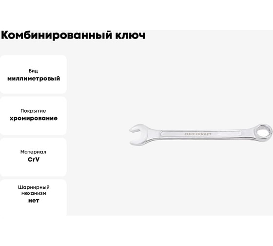 Комбинированный ключ FORCEKRAFT 12мм 50565 FK-75512
