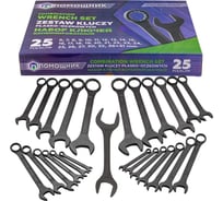 Набор ключей комбинированных Помощник 25 предметов (6-27, 30, 32), в пластиковом держателе и рожковый ключ 36х41 мм 5261P36-41 Black(63660)