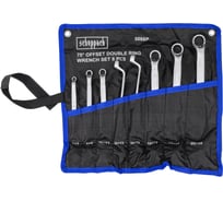 Ключи накидные Scheppach отогнутые на 75 град., набор 8 предметов (6х7, 8х9, 10х11, 12х13, 14х15, 16х17, 18х19, 20х22мм) Sch-5088P(63268)