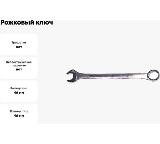 Рожковый и накидной ключ CNIC 46мм цинк.CrV LY011 48102