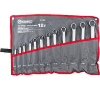 Ключи накидные отогнутые на 75 град. Forcekraft набор 12 предметов (6х7, 8х9, 10х11, 12х13, 14х15, 16х17, 18х19, 20х22, 21х23, 24х27, 25х28, 30х32мм) FK-5118P(63213)