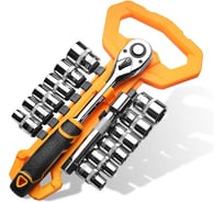 Трещотка DINGQI 1/2, 72 зуба, с набором головок 8-32 мм 14054