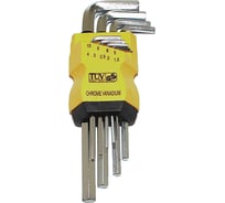 Набор ключей CNIC шестигранных из 9шт 1,5;2;2,5;3;4;5;6;8;10мм на клипсе СrV никель 66466