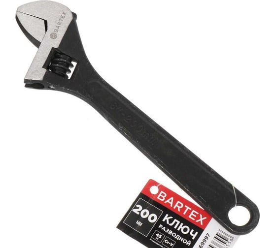 Ключ разводной BARTEX 200 мм, углерод сталь 169997 1