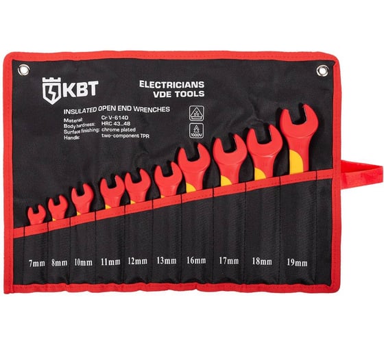 Набор диэлектрических однорожковых ключей КВТ НИК-Р-10 серия ПРОФИ 105670 1