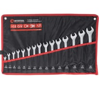 Набор ключей комбинированных INTERTOOL 15шт., 6-19, 22мм, Cr-V, чехол HT-1204